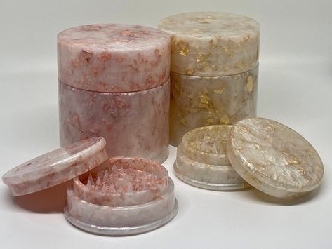 Resin Grinder & Stash Jar Set Handmade Custom - Etsy Resin Grinder, Parkersburg Wv, Stash Jar, Stash Jars, Mica Powder, Gold Flakes, Craft Business, Resin Crafts, Business Ideas