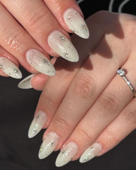 Lil wedding nails 🤍 #weddingnails #nailart #nailtech #nailsalon #thenailbargf #nailartspecialist #nailinspo #greatfallsnailtechs #greatfallssalon #funkynails #weirdnails #3dnailart Cassie Nails, Ateez Nails, Pointy Nails, Hello Nails, Nails Today, Wedding Nail, Crazy Nails, Dots Nails, Nessa Barrett