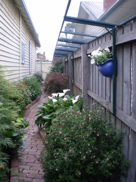 Custom cat proofing added to top of fence to keep her cats safe in her back yard! Love this! by Alana Strang Kat Diy, Cat Fence, Cat Patio, Outdoor Cat Enclosure, Cat Proofing, Cat Run, Outdoor Cat, Cat Enclosure, Cat Garden