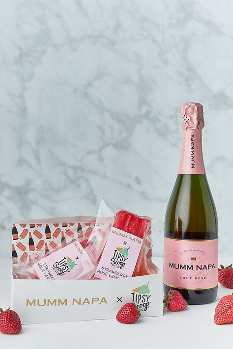 Shop Tipsy Scoop's Mumm Napa Brut Rosé Boozy Popsicles Mumm Napa, Alcoholic Popsicles, Lemonade Popsicles, Boozy Popsicles, Rose Lemonade, Strawberry Roses, Popsugar Food, Ice Cream Shop, Sounds Good