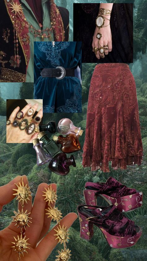 #whimsigoth #whimsigothic #whimsical Witchy Outfits, Forest Clothes, Boho Witch, Estilo Hippy, Vintage Goth, Outfit Collage, New Years Eve Outfits, Fashion Project, Whimsical Fashion