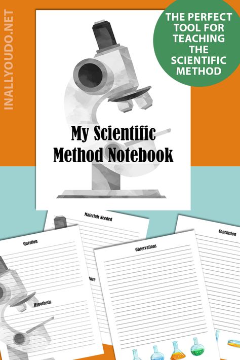 The 5-page Scientific Method Notebook printable pack includes a cover page and four pages for recording each step of the scientific method. These printable pages can be used over and over for each experiment your kids want to conduct. #science #scientificmethod #iaydhomeschoolers #iaydhsmoms Teaching Scientific Method, Free Science Printables, Scientific Method Steps, Science Printables, Middle School Science Experiments, Physics Experiments, The Scientific Method, Science Notebooks, Interactive Science