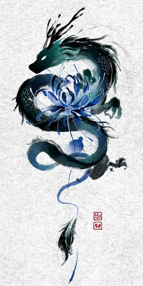 Dragon Tattoo Art, Japanese Art Prints, Tattoo Art Drawings, Dragon Artwork, Mythical Creatures Art, Dragon Drawing, Cool Wallpapers Art, Tattoo Sleeve, Japan Art