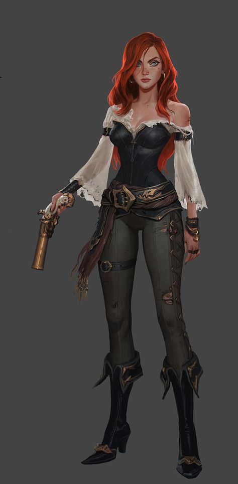 Steampunk Pirate, Warrior Outfit, Shock And Awe, Miss Fortune, Pirate Art, Port City, Fantasy Dresses, Pirate Woman, Female Character Design