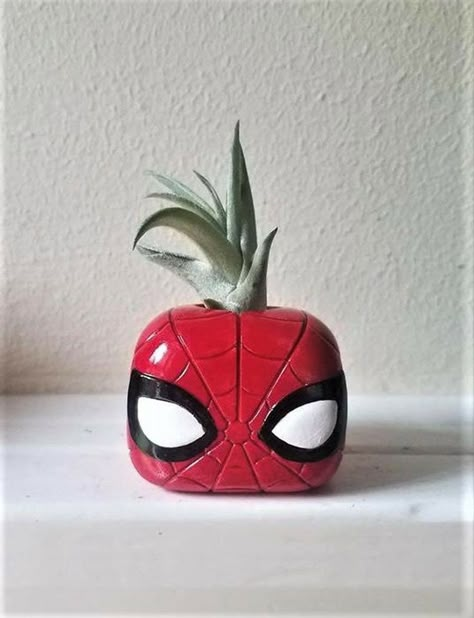 Marvel Clay Ideas, Pottery Plant Pots, Nerdy Gifts, Clay Crafts Air Dry, Pottery Crafts, Air Plant Holder, Clay Art Projects, Cute Clay, Ceramics Ideas Pottery