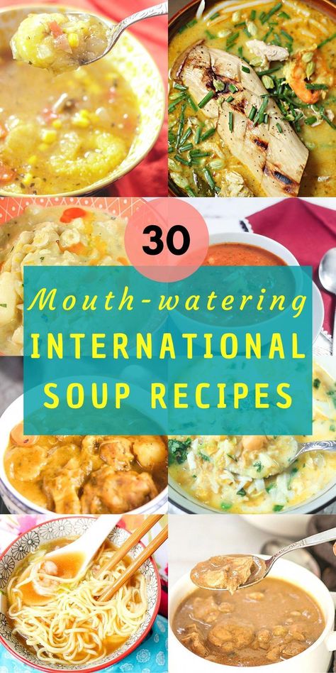 The best Soup Recipes including Vegan Recipes, Gluten Free Recipes from Around the World. Some of the recipes are from Indonesia, China, Ecuador, the Netherlands and more.... #souprecipes #vegansouprecipes #Low-CarbSoupOptions Best Soup Recipes Ever, International Soups, The Best Soup, Best Soup, Around The World Food, Budget Family Meals, Recipes Gluten Free, Recipes From Around The World, Best Soup Recipes