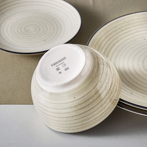 【Safe Material & Exquisite workmanship】Handmade-inspired Porcelain Stoneware dinnerware set is non-lead and non-cadmium, won't absorb odor or bacteria with the food, ensure your healthy diet. Strong, Long-Lasting ceramic are fired at a high temperature to maximize the strength of the ceramic. Goes safe in Freezer, Dishwasher and Microwave 【Unique & Trend Design】Each plate and bowl features handmade-inspired design so that these vibrant plates add a stylistic touch and brighten up your life 【Stackable & Easy to Clean】vancasso plates and bowls' bottom design make them easily stack on each other, you can stack plate set together to save cupboard space without toppling risk. Easy to clean, you could wash them with soap and hot water or place them into your dishwasher, free your hands Plates And Bowls Set, Stoneware Dinnerware Sets, Stoneware Dinnerware, Bottom Design, Dinner Dessert, Cereal Bowl, Dessert Plates, Dinner Sets, Dessert For Dinner