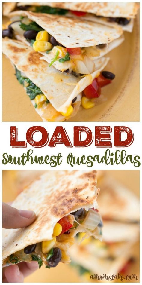 Corn Quesadilla Recipes, Chicken Black Bean Quesadilla, Southwestern Quesadilla, Southwest Quesadilla, Quasidilla Recipes, Veggie Quesadillas, Quesadilla Recipes Easy, Southwest Recipes, Quesadilla Recipe