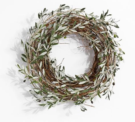 J Hegland Home: DIY faux olive leaf wreath Unique Fall Wreath, Olive Branch Wreath, Olive Harvest, Olive Wreath, Artificial Birds, Paper Leaves, Unique Fall, House Decorations, Leaf Garland