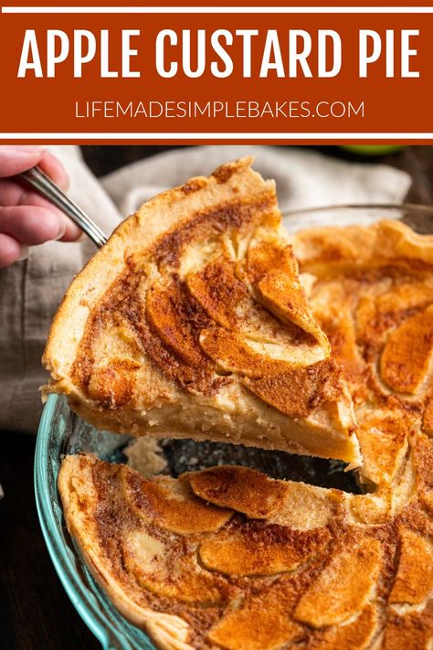 Apple Custard Pie Recipe Custard Apple Pie, Apple Custard Pie, Apple Treats, Apple Pie Recipe Homemade, Apple Pie Filling Recipes, Grasshopper Pie, Custard Apple, Apple Custard, Custard Pie Recipe