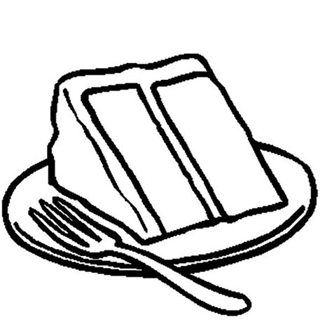 Slice of Chocolate Cake on Plate with Fork Coloring Pages - NetArt Cake Coloring Pages, Letters Preschool, Restaurant Tips, Cake Coloring, Plate Drawing, Cuadros Diy, Cake Drawing, Pages To Color, Slice Of Cake