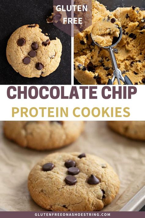 These chocolate chip protein cookies are made with almond and coconut flours, and pack 6 grams of protein per cookie. #proteincookies #glutenfree #almondflour #proteinpowder #lennyandlarry Chocolate Chip Protein Cookies, Decadent Cookies, Protein Chocolate Chip Cookies, Protein Powder Cookies, Diet Cookies, Protein Cookie, Protein Baking, Protein Chocolate, Gluten Free Chocolate Chip