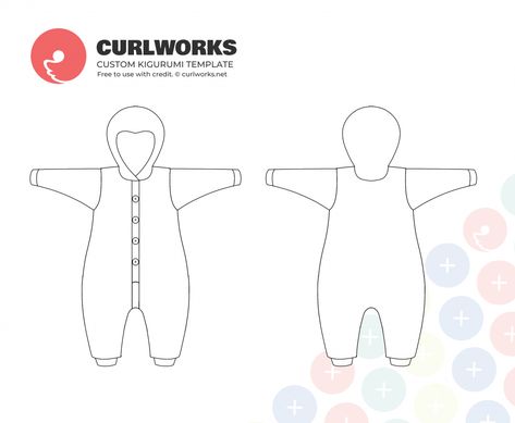 Curlworks Kigurumi Template Kigurumi Sewing Pattern, 2023 Halloween, Sewing Basics, Sewing Patterns Free, Sewing Ideas, Halloween Ideas, Cool Things To Make, Free Pattern, Sewing Patterns