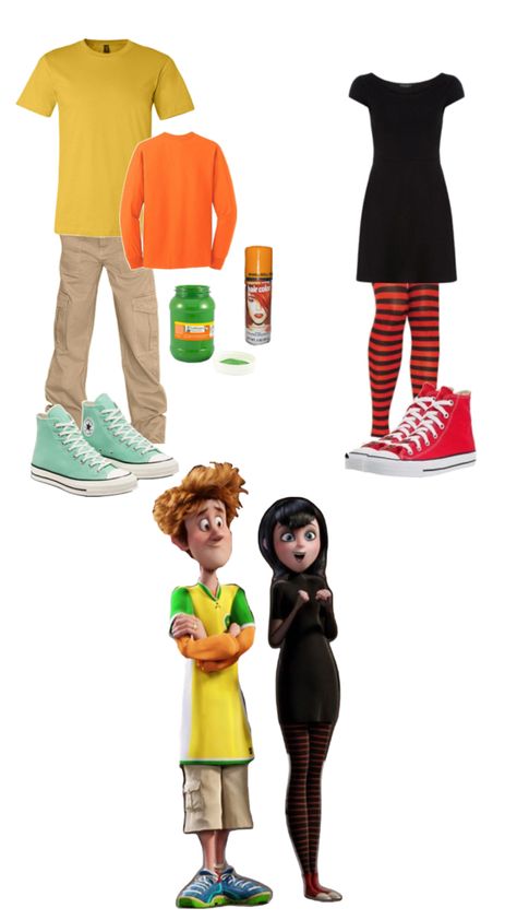 Disfraz de Mavis y Jhonny Mavis And Johnny Costume, Mavis Costume, School Dress Up Days, Halloween Costumes Duo, Matching Costume, Dress Up Days, Matching Costumes, Dress Up Day, School Dress