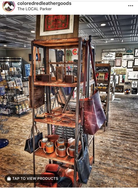 Leather Shop Interior, Leather Showroom Display, Leather Retail Store, Western Retail Store Design, Rugged Gentleman, Clothing Boutique Ideas, Leather Burning, Furniture Store Design, Leather Studio