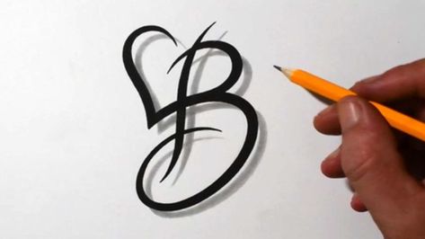 Initial B Tattoo, B Tattoo Ideas, Letter B Tattoo Ideas, Letter B Tattoo, B Calligraphy, Letter Styles Fonts, Olive Tattoo, Initial B, Lettering Styles Alphabet