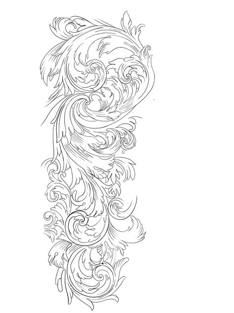 Blue Collar Tattoo For Men Sleeve, Philigry Design, Filagree Tattoo Stencil, Filagree Design Tattoo, Half Sleeve Tattoo Designs Sketches, Diamond Sleeve Tattoo, Mens Filigree Tattoo, Filligree Tattoos, Filigree Outline