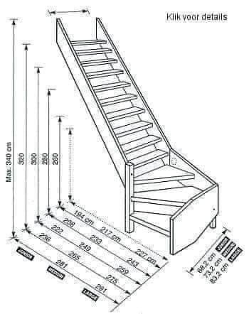 Stairs Sizes, Stair Dimensions, درج السلم, Stair Plan, Loft Staircase, Types Of Stairs, Tiny House Stairs, Building Stairs, Loft Stairs