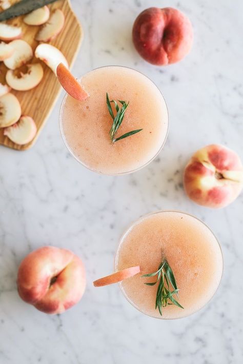 One sip of this White Peach Frosè and it will become your official drink of the summer! A tarragon simple syrup elevates this cocktail in the most subtle way. #cocktail #summerrecipes #brunch #drinks Peach Cocktail, Simple Syrup Recipes, Drink Tags, Brunch Drinks, Frosé, Syrup Recipe, Easy Cocktails, Julia Child, Summer Cocktails