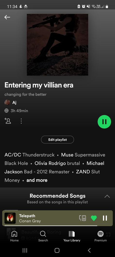 Spotify playlist Revenge Playlist, My Villian Era, Good Playlists, Therapy Playlist, Siren Song, Cartoon Edits, Michael Jackson Bad, Change Is Good, Black Hole