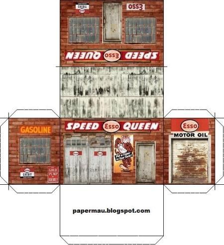 Photobucket Paper Models House, Paper House Template, Diorama 1:64, Speed Queen, Free Paper Models, Hot Wheels Garage, Paper Car, House Template, Dollhouse Printables