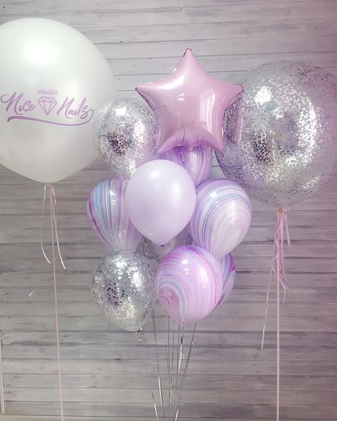 Marble Balloons, Balloon Business, Princess Balloons, Beautiful Balloons, Bluey Birthday, Clear Balloons, Pink Birthday Party, Purple Birthday, Big Balloons