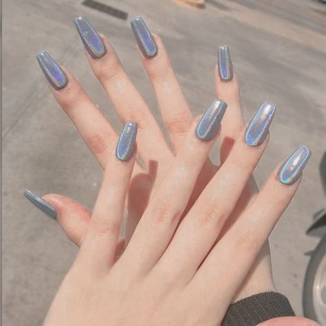 Unicorn Nails, Nine Inch Nails, Gray Nails, Glamorous Nails, Pink Kpop, Art Summer, Holographic Nails, Prom Nails, Dream Nails