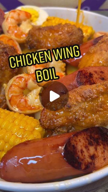 Tri Henry on Instagram: "Chicken Wing Boil (Full Recipe)  . . . . #chickenwings #seafoodboil #chickenwingboil #corn #sausage #potatoes #egg #chicken #shrimp #sundaydinner #mondaydinner #mlk #cookwithmetri #easyrecipes #easymeals #simplemeals #simplerecipes #atlchef #houstonchef #stlchefs #stlfoodie #atlfoodie #houstonfoodie" Chicken Wings Boil, Chicken Wing Seafood Boil, Chicken Seafood Boil, Wing Boil Recipe, Chicken Wing Boil Recipe, Chicken Boil Cajun, Chicken Wing Boil, Wing Boil, Gumbo Sausage