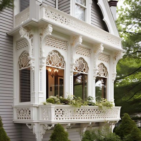 5+ Classic Exterior Window Trim Designs for a Vintage Appeal • 333+ Images • [ArtFacade] Victorian Home Windows, Victorian Style Windows, Large Exterior Windows, Victorian Windows Exterior, Moulding On Windows Exterior, Victorian Exterior Window Trim, Ornate Window Trim, Victorian Window Trim, Classic Window Design