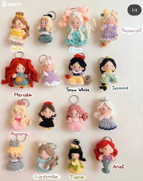 Disney Princess Crochet, Disney Crochet, Crochet Store, Crochet Princess, Crochet Doll Tutorial, Crochet Tutorial Pattern, Crochet Fairy, Crochet Disney, Quick Crochet Patterns