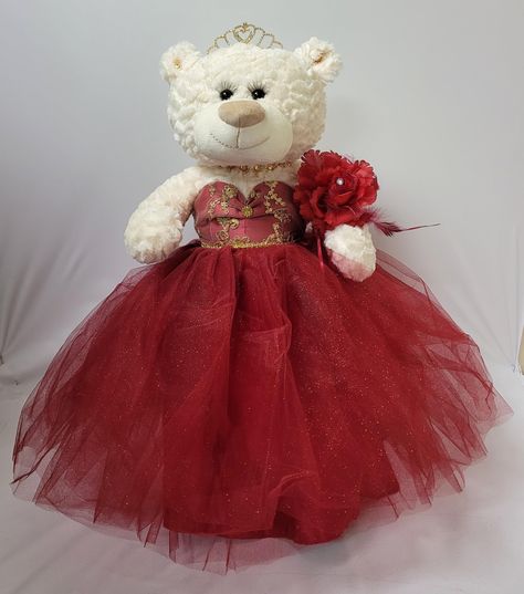 PRICES MAY VARY. 20" Quinceanera Teddy Bear with dress Can be given as a gift or used as a centerpiece 20 inches in height. Rhinestone tiara and an embroidered " Mis 15 Anos" For Collection and Decoration Purpose. For Age 14+. Due to different monitors/calibrations colors may vary slightly from the actual product. For those that are looking for something other than a doll... we now have the option of Quince Bears. These bears measure 20" long. Crème color, soft and cuddly, dressed in an elegant, Quinceanera Last Doll, Quince Bears, Quince Bear, Quinceanera Bear, Quinceanera Teddy Bear, Dress Centerpiece, Quinceanera Red, Crème Color, Doll Teddy Bear