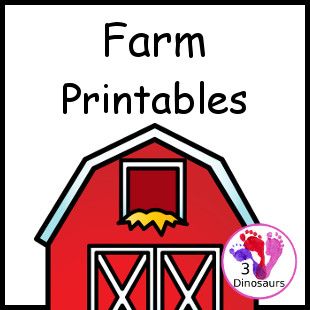 3 Dinosaurs - Farm Old Mcdonald Had A Farm Printables, Farm Kindergarten, Farm Week, First Grade Crafts, Farm Play, Farm Lessons, Farm Animals Activities, Toddler Math, Farm Theme Preschool