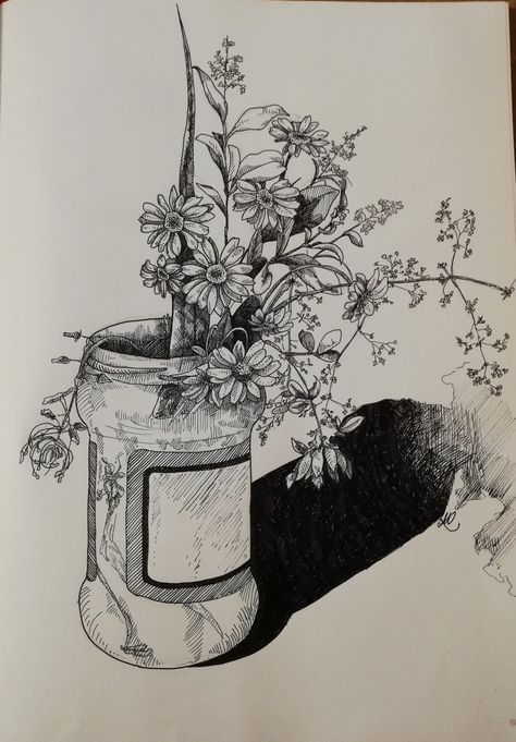 Wildflower Bouquet Drawing, Small Wildflower Bouquet, Flower Bouquet Sketch, Bouquet Sketch, Bouquet Drawing, Biro Drawing, Flower Bouquet Drawing, Wildflower Drawing, Pen Art Drawings