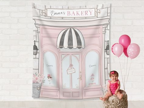 Bakery Party, Paris Sweet 16, Paris Bakery, Prom Backdrops, Party Girlande, Bridal Shower Backdrop, Paris Birthday, French Patisserie, Paris Decor