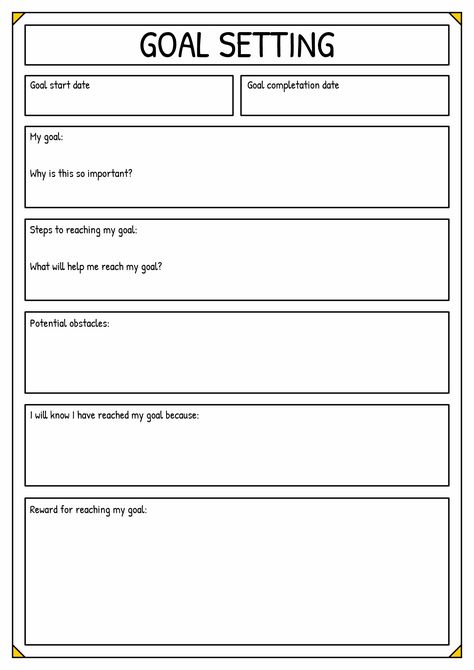 Therapy Goal Setting Worksheet Goals Therapy Activity, Goal Setting Counseling Activities, Weekly Goal Setting Worksheet, Goal Setting Therapy Activities, Simple Goal Setting Worksheet, Therapy Goals Worksheet, Goals Setting Worksheet, Goal Setting Worksheet For Kids, Goal Setting Activities For Teens