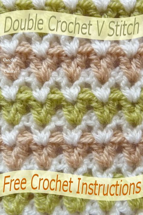 Free double crochet v-stitch tutorial, use for blankets, throws, bags, table mats and many more projects. #crochet #crochetstitches #freecrochettutorials #crochetblankets Crochet Granny V Stitch, Free Printable Crochet Patterns, V Stitch Crochet Blanket, Crochet Reference, Crochet V Stitch, Crochet Baby Romper, V Stitch Crochet, Crochet Ripple Pattern, Crochet Blanket Pattern Easy