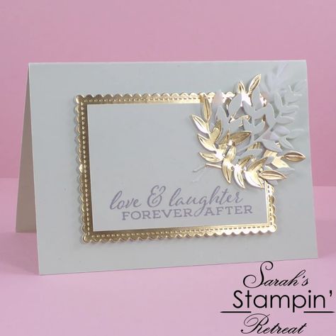 Stamp In Up Wedding Cards, Stampin Up Elegant Borders Dies, Wedding Cards Handmade Stampin Up Ideas, Handmade Wedding Cards Ideas Simple, Wedding Shower Cards Handmade, Wedding Cards Handmade Simple, Bridal Shower Cards Handmade Diy, Stampin Up Wedding Cards Ideas, Handmade Wedding Cards Ideas