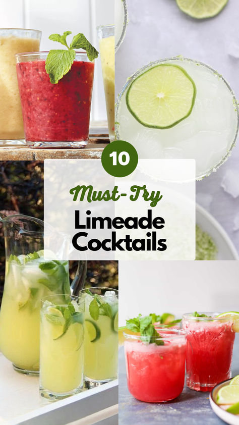 Limeade Cocktails Drinks With Limeade, Limeade Cocktail, Limeade Drinks, Easy Mixed Drinks, Cocktails To Try, Lime Recipes, Yummy Alcoholic Drinks, Creative Recipes, Liquor Drinks