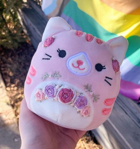 Embroidery Squishmallow, Squishmallow Embroidery, Squishmallow Custom, Emma Rose, Fun Crafts To Do, Craft Night, Polly Pocket, Cute Stuffed Animals, Amethyst Beads