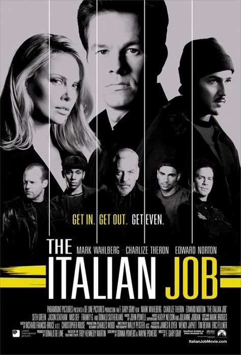 One of my favorite movies Italian Job, Job Poster, Donald Sutherland, Edward Norton, Movies Worth Watching, Septième Art, I Love Cinema, See Movie, Mark Wahlberg