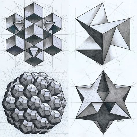 Regolo (Posts tagged polyhedra) | Geometric drawing, Sacred geometry patterns, Geometric art Geometry Art Design, Solid Geometry, Sacred Geometry Patterns, Isometric Drawing, Geometric Symbols, Cool Car Drawings, Geometric Design Art, Geometric Drawing, Geometry Pattern