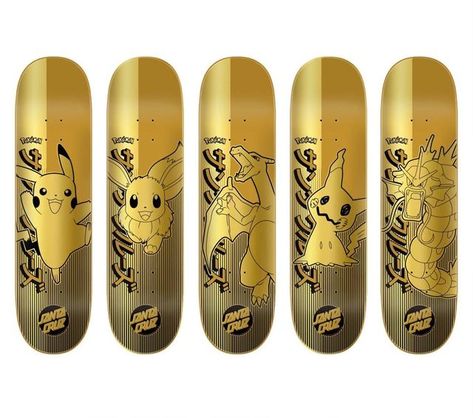 Cole - ThePokeHive on Instagram: "Sick Santa Cruz Pokemon collab. I want to pull a gold charizard 😩 edit: I think only shops can order it so I’d expect a scalp on these for sure" Pokemon Skateboard, Skateboard Ideas, Skateboard Photos, Skateboard Deck Art, Deck Art, Skate 3, Santa Cruz Skateboards, Custom Skateboards, Tech Deck