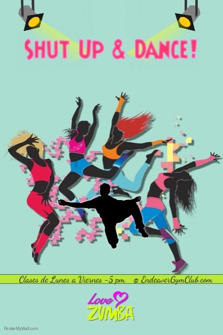 Zumba party/gym/fitness Zumba Party, Gym Dance, Shut Up And Dance, Zumba Dance, Zumba Fitness, Free Yoga, Graphic Design Poster, Dance Class, Free Templates