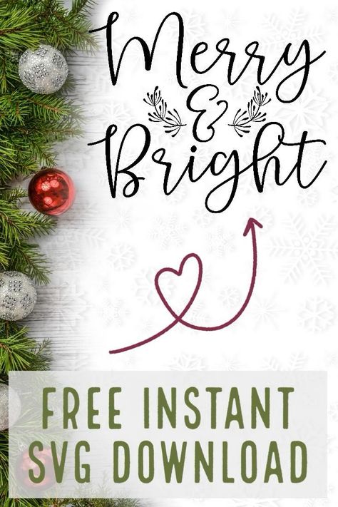 Pin on Free SVG Files Merry And Bright Svg Free, Free Cricut Images, Merry And Bright Svg, Circuit Maker, Freebie Svg, Silhouette Design Files, Cricut Svg Files Free, Tee Bag, Diy Christmas Presents