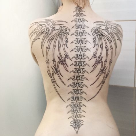 gothic wings tattoo Skeleton Wings Back Tattoo, Wings Back Tattoo, Angel Wings Tattoo On Back, Wings Tattoo Design, Fairy Wing Tattoos, Wing Tattoos On Back, Gothic Angel, Sigil Tattoo, Wing Tattoo Designs