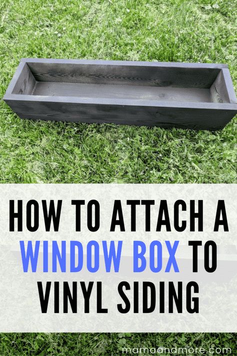 Everything you need to know about attaching a window box to vinyl siding! Check out the tools and instructions to make it easy. Flower Boxes Diy, Wood Window Boxes, Window Flower Boxes, Cedar Window Boxes, Window Boxes Diy, Shed Windows, Window Planter, Diy Flower Boxes, Box Window