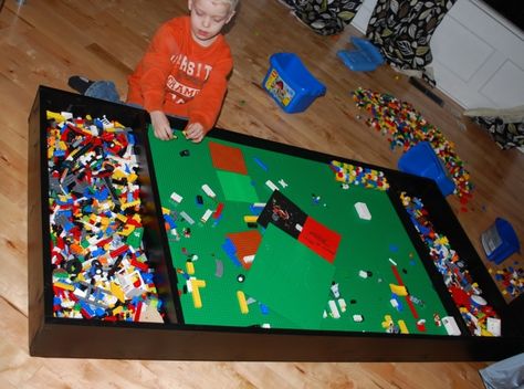 Table Lego Diy, Lego Tables, Table Lego, Lego Hacks, Lego Table Diy, Lego Organization, Craft Table Diy, Out Of Mind, Lego Table