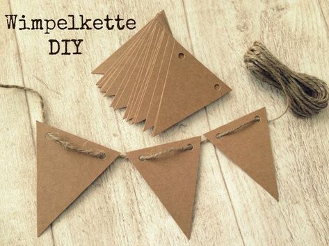 DIY Kraftpapier Pennant NecklaceGarland from Heart Buffet op DaWanda.com Check more at s://www.haus3.hausdekoration.xyz/2019/07/21/diy-kraftpapier-pennant-necklace-garland-from-heart-buffet-op-dawanda-com/ Paper Pennant, Diy Wedding Programs, Idee Babyshower, Deco Champetre, Diy Garland, Baby Party, Bridal Shower Decorations, Diy Birthday, Baby Birthday