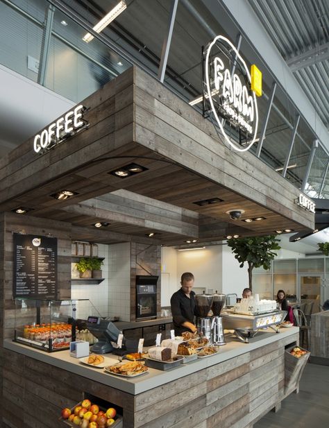 Edhv was involved to come up with a new and improved interior and branding… Coffee Kiosk, Coffee Counter, Cafe Counter, Food Kiosk, Lots Of Food, Coffee Stands, Kiosk Design, Coffee Shops Interior, Coffee Shop Design