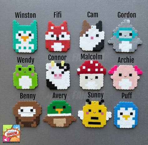 Melt A Beads Pattern, Perler Beads Ideas Squishmallow, Melty Bead Patterns Squishmallow, Cute Hama Bead Ideas Easy, Hama Beads Squishmallow, Perler Bead Fridge Magnets, Hama Beads Gifts Ideas, Hammer Beads Ideas Cute, Big Perler Bead Patterns Design